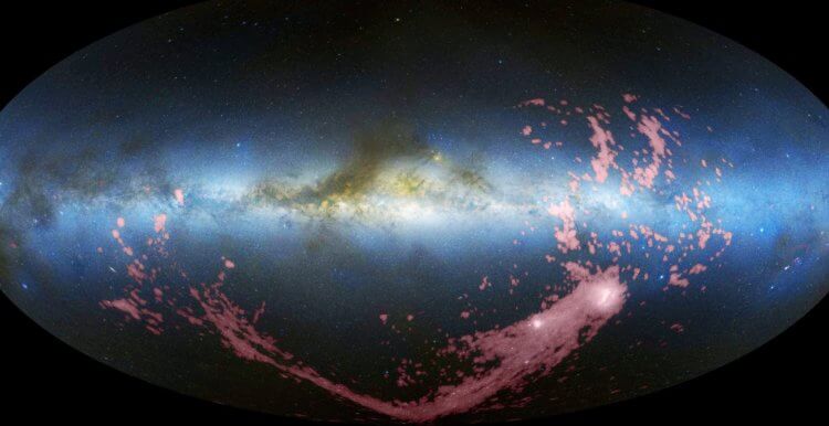 Что и как видит космический телескоп? Так выглядят облака водорода вблизи галактики Треугольника. Фото.