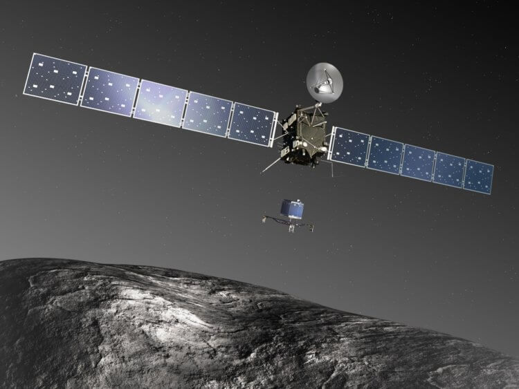 Можно ли поймать комету? 3D визуализация посадки “Розетты” на поверхность кометы. Фото.