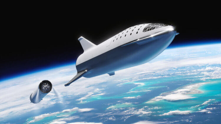 Одержимость Красной планетой. Прототип космического корабля Starship компании SpaceX. Фото.