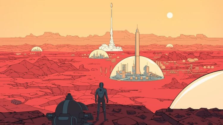 Радиация на Марсе может повредить мозг будущих колонистов. Колонизация Марса по мнению художника может выглядеть так. Фото.