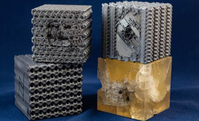 Ученые напечатали на 3D-принтере пуленепробиваемый материал. Фото.