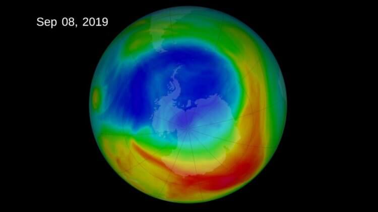 Что произойдет с Землей без озонового слоя? Площадь озоновой дыры в 2019 году. Фото.