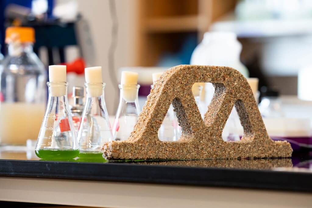 Создан «живой» бетон из бактерий, способный восстанавливаться. При производстве нового типа бетона выделяется меньше углекислого газа, чем при создании других типов материалов. Фото.