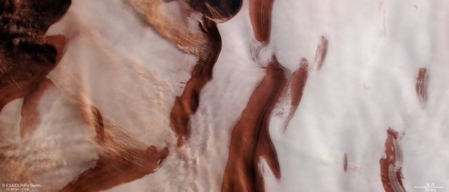 Получены новые фото северного полюса Марса. Фото.