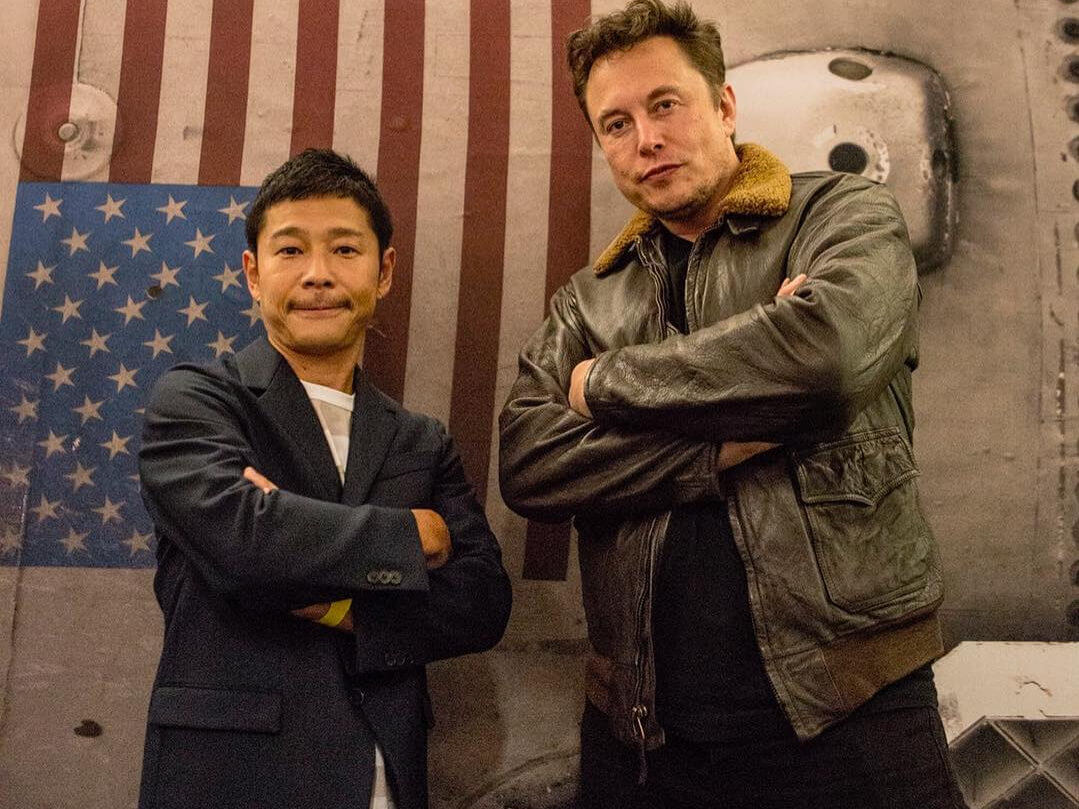 Юсаку Маэдзава и Илон Маск. Фото.
