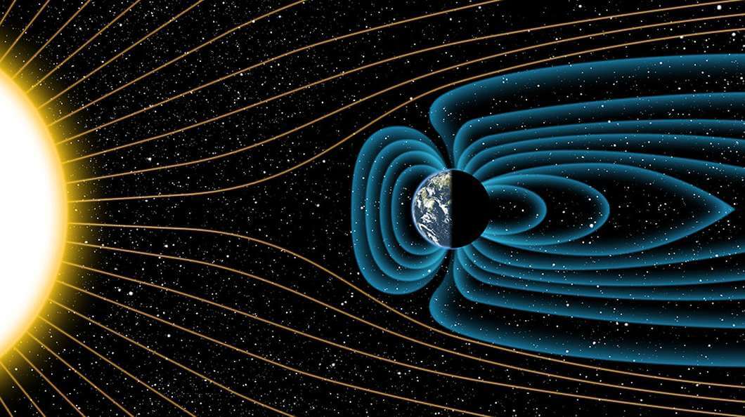 Жизнь на Земле несколько раз подвергалась опасности массового вымирания. Магнитное поле Земли было гораздо сильнее в далеком прошлом планеты. Фото.