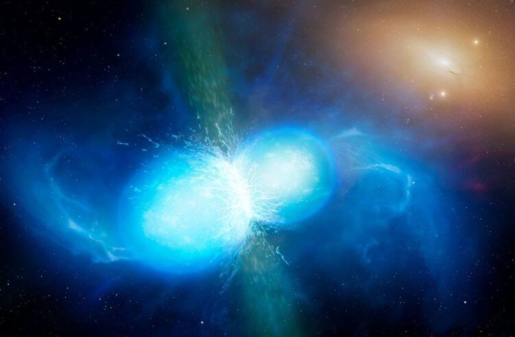 Странности черных дыр. Столкновение двух нейтронных звезд может привести к появлению черной дыры. Фото.