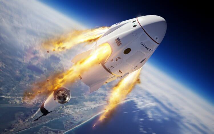 #видео | SpaceX взорвала свою ракету во время испытаний. Космический корабль Crew Dragon отделяется от ракеты-носителя Falcon 9. Фото.