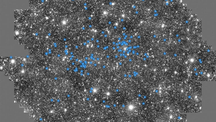 В старейших областях галактики обнаружены молодые звезды. Таинственная структура из газа и молодых звезд выглядит потрясающе красиво, не так ли? Фото.