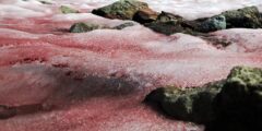 Из-за чего снег в Антарктиде окрасился в красный цвет? Фото.