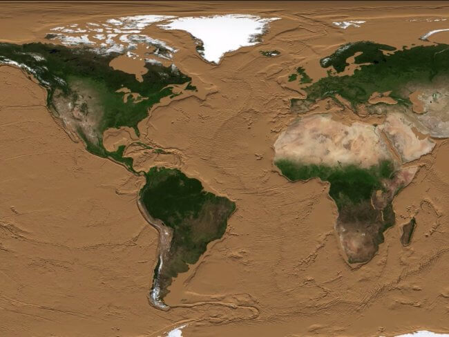 #видео | Как будет выглядеть Земля, если все океаны высохнут? Фото.