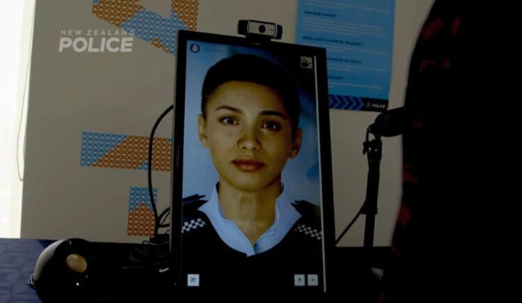 Виртуальный полицейский с искусственным интеллектом. В будущем виртуальный помощник может появиться в уличных устройствах Police Connect для связи с полицией. Фото.
