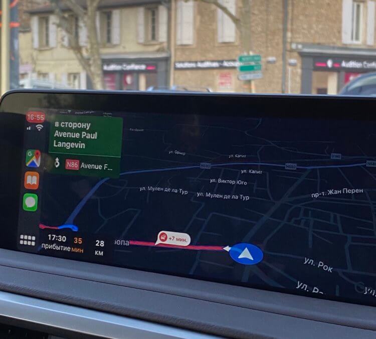Мультимедийная система Lexus RX. Гораздо больше понравилось пользоваться картами Google, чем встроенной навигацией. Фото.