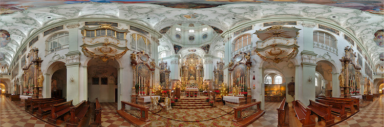 Как делают виртуальные туры. Снятая панорамная картинна уже почти готова для размещения в виртуальном туре. Фото.