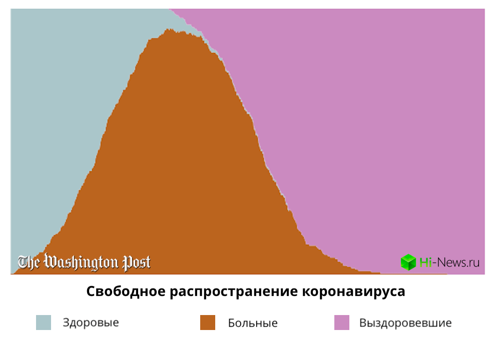 Свободное распространение коронавируса, график №1. Фото.