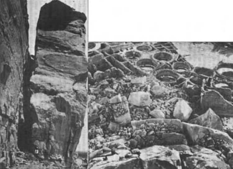 Загадки древности. «Угрожающая скала» до и после падения. Фото.