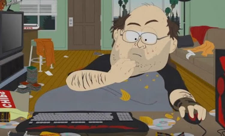 Почему плохо, что всё переходит в онлайн. Много сидеть за компьютером плохо. Надо иногда выходить из дома. Фото.