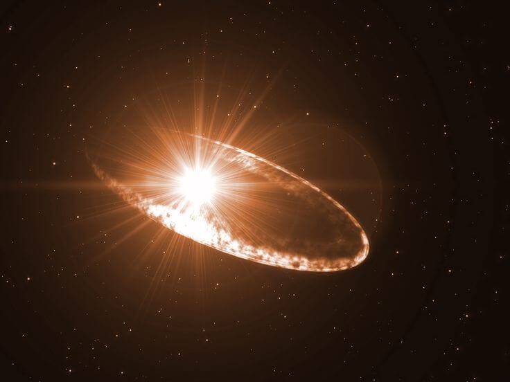 Ранняя фаза сверхновой. Взрыв сверхновой звезды. Фото.