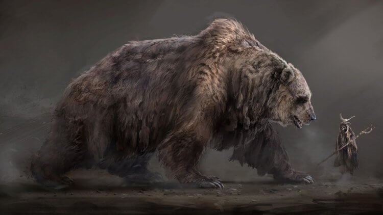 Какими были пещерные медведи и почему они вымерли? Пещерные медведи часто сталкивались с древними людьми и погибали под ударами острых копий. Фото.