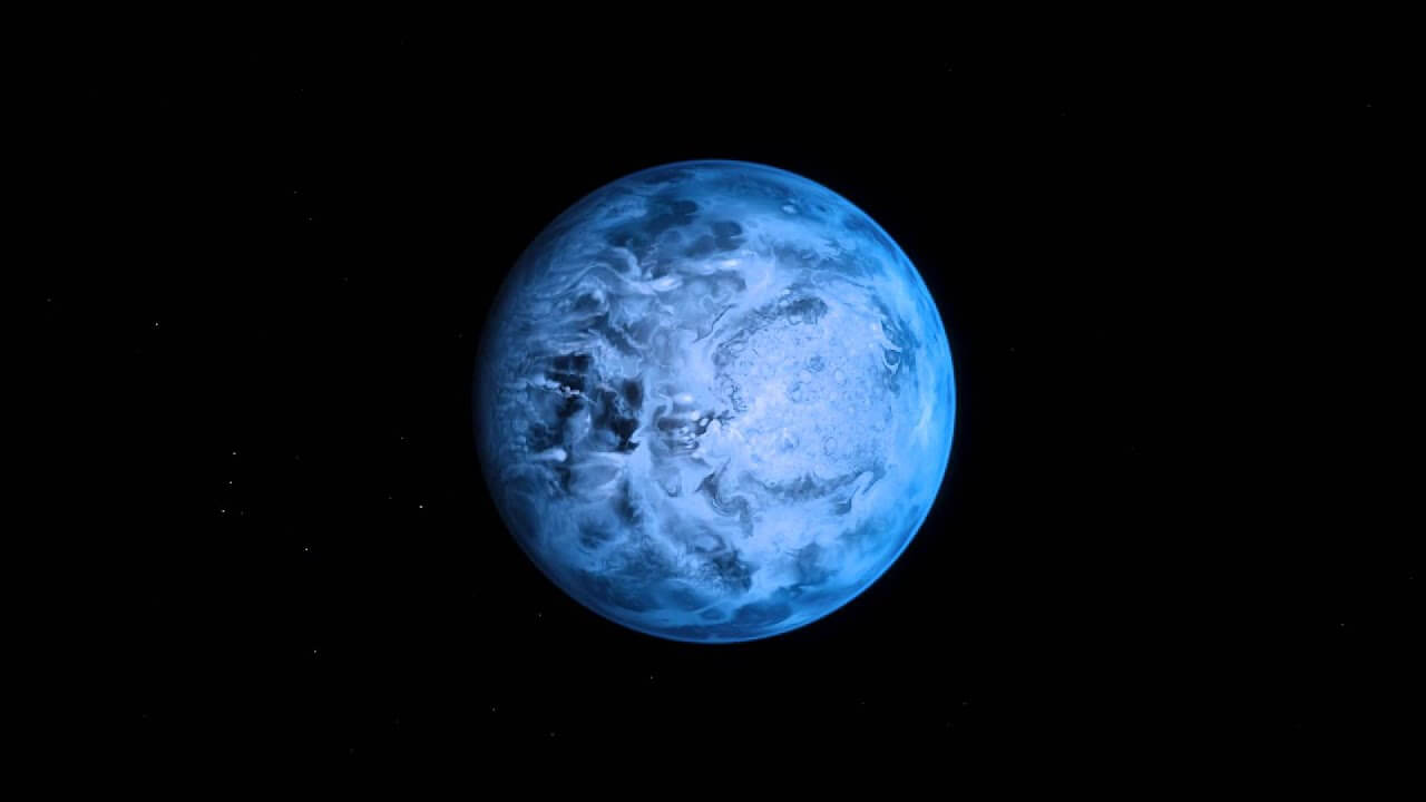 Даже здесь можно разглядеть бушующие ветра на планете. Фото.