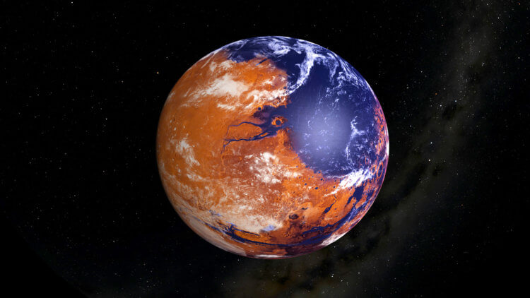 Земля, Венера и Марс – каменистые планеты. Возможно, в прошлом Марс и Венера были как и Земля, покрыты водой. Фото.