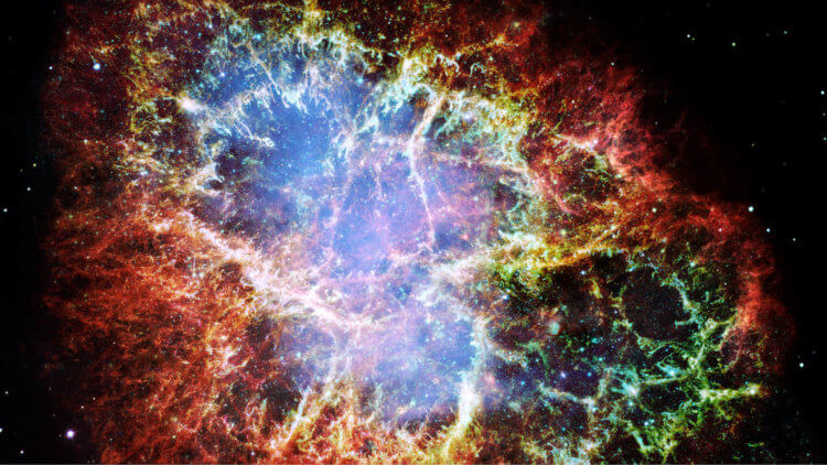 Почему новые взрывы трудно обнаружить? Крабовидная туманность – остатки взрыва сверхновой. Фото.