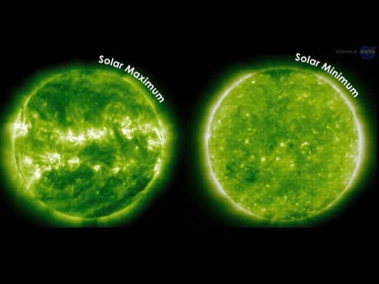 Что такое солнечный минимум? Солнечный минимум и максимум в представлении NASA. Фото.