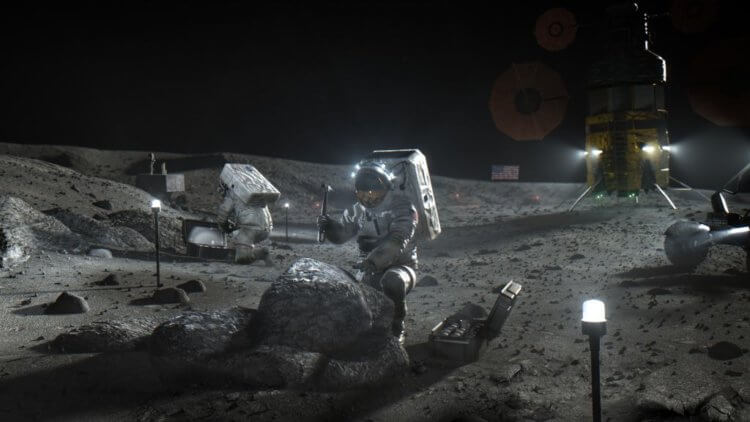 Правила освоения Луны от NASA. Американские астронавты добывают ресурсы на Луне. Проект NASA. Фото.