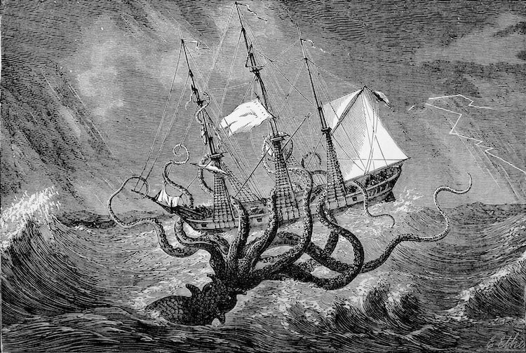 Аномальная зона Бермудского треугольника. Этот мифический монстр долгое время бал основной легендой для моряков. Фото.