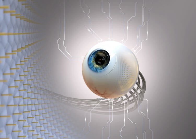 Создан искусственный глаз, который видит в темноте. В будущем искусственный глаз может стать органом зрения для человекоподобных роботов. Фото.