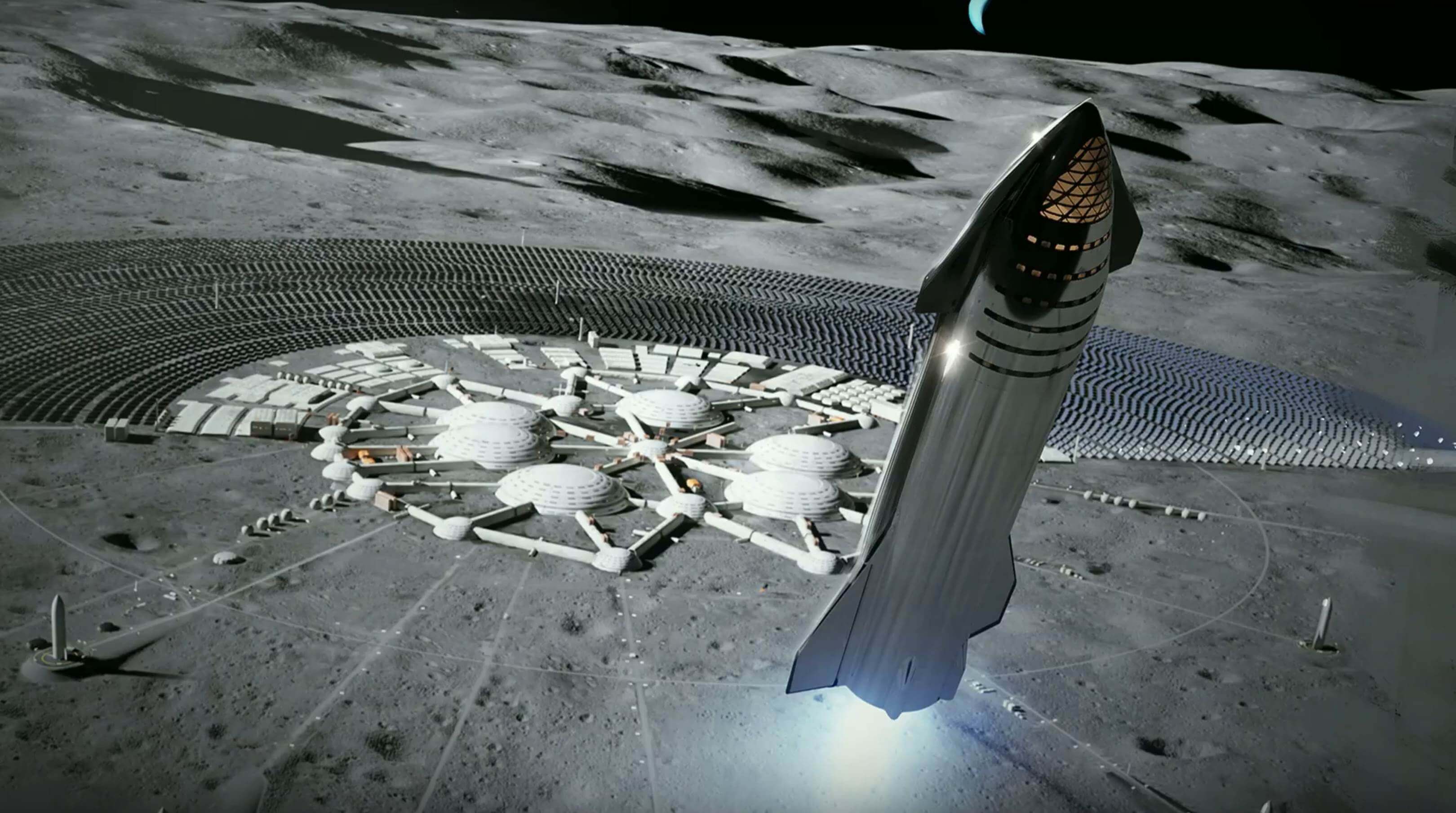 Как сделать базу на Луне? Проект космического города на Луне от SpaceX. Фото.
