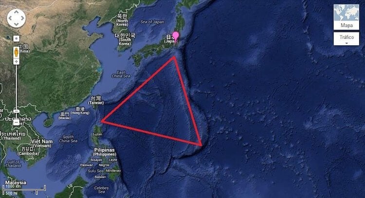 Где находится Море дьявола. Вот так выглядит Треугольник дьявола (Море дьявола). Фото.