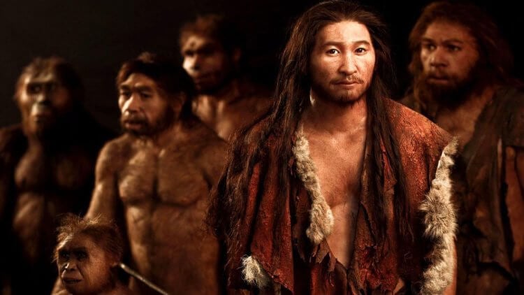 Древние времена. Примерно так выглядели Homo Sapiens на фоне неандертальцев. Фото.