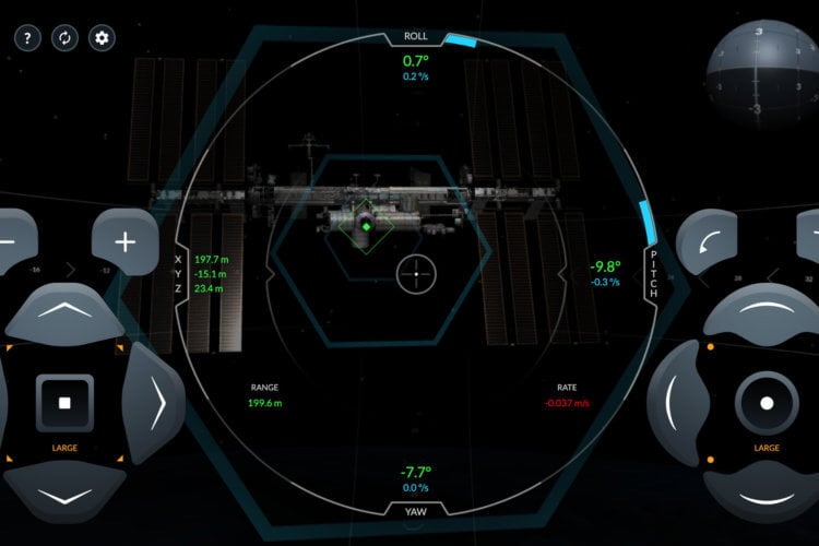 А вы сможете? SpaceX выпустила реальный симулятор стыковки Crew Dragon с МКС. Точно такую же картинку будет видеть перед собой настоящий космонавт. Фото.