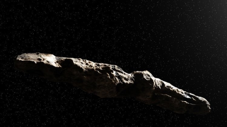 Загадочный пришелец Оумуамуа может оказаться космическом айсбергом. Так выглядит Оумуамуа – таинственный гость из других звездных систем. Фото.