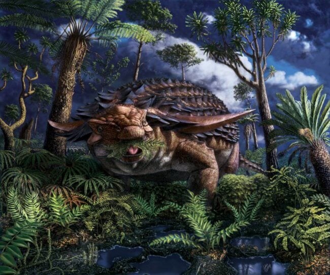 Ученые изучили содержимое желудка динозавра — он очень хорошо сохранился. Фото.