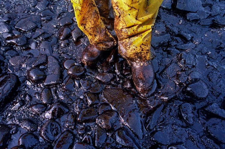 Последствия разлива нефти. Разливы нефти на суше могут быть еще опаснее. Фото.