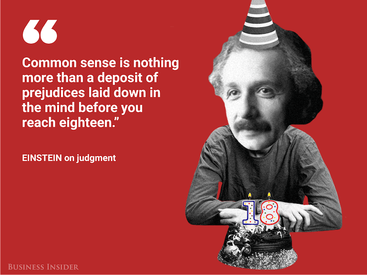 Цитаты Альберта Эйнштейна. Альберт Эйнштейн о предвзятости. Фото.