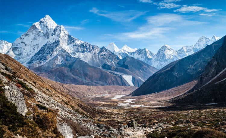 Где расположены самые высокие горы мира. Гималаи огромны и увидеть их целиком можно только на карте или на глобусе. Фото.