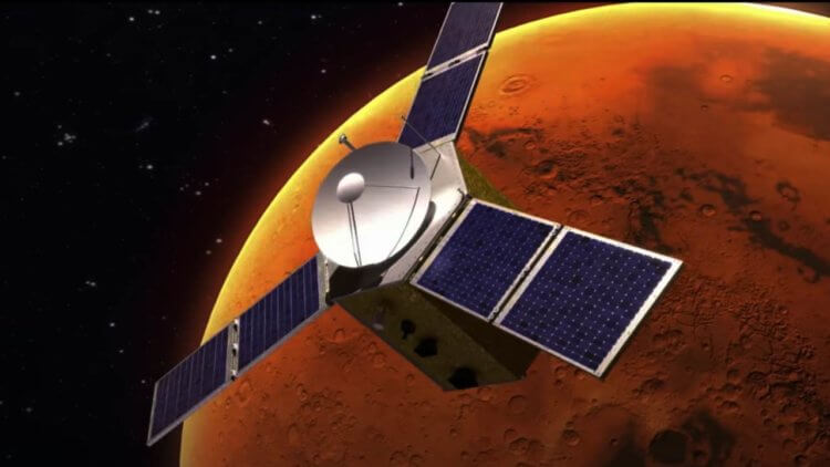 Первый полет ОАЭ на Марс. Так зонд будет выглядеть на орбите Марса. Фото.