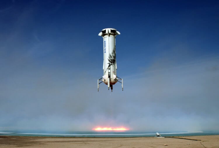 Космический туризм Blue Origin. Ракета Blue Origin New Shepard приземлилась в западном Техасе 11 декабря. Фото.