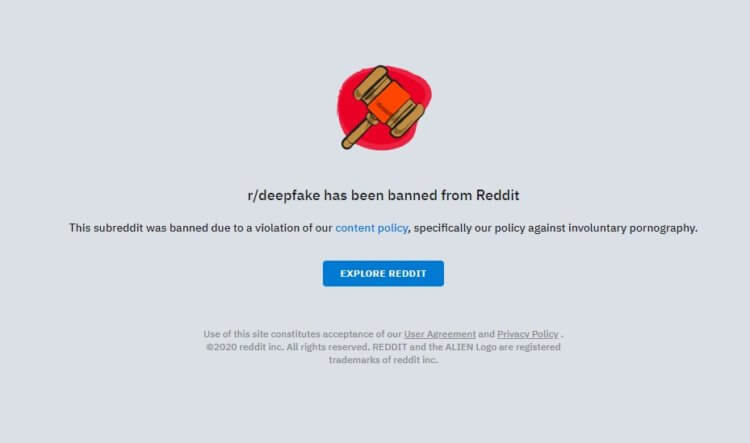 Опасность нейросетей. Раздел сайта Reddit, где публиковались дипфейки, уже заблокирован. Фото.