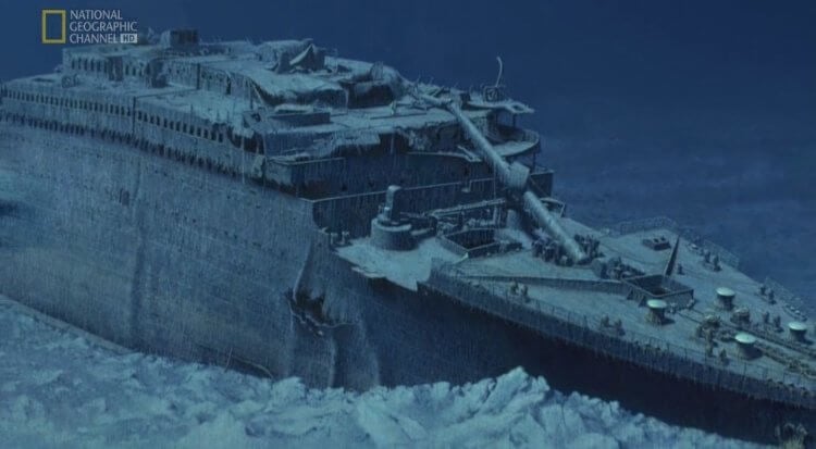 Затонувший Титаник. Так сейчас выглядит передняя часть «Титаника». Фото.