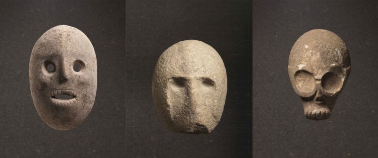 Жизнь людей каменного века. Возможно, в каменном веке существовали и деревянные маски, но до наших времен они не сохранились. Фото.