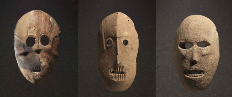 Маски каменного века. Как вам такие маски? Страшно, или забавно? Фото.