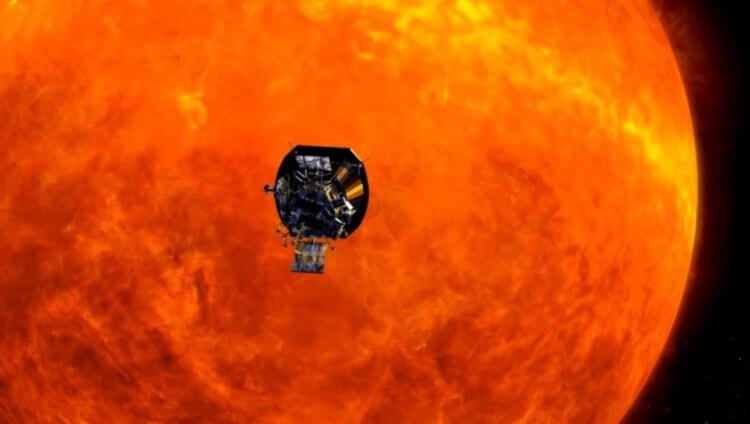 Как ученые изучают Солнце? По сравнению с Солнцем, зонд Паркер — песчинка. Фото.
