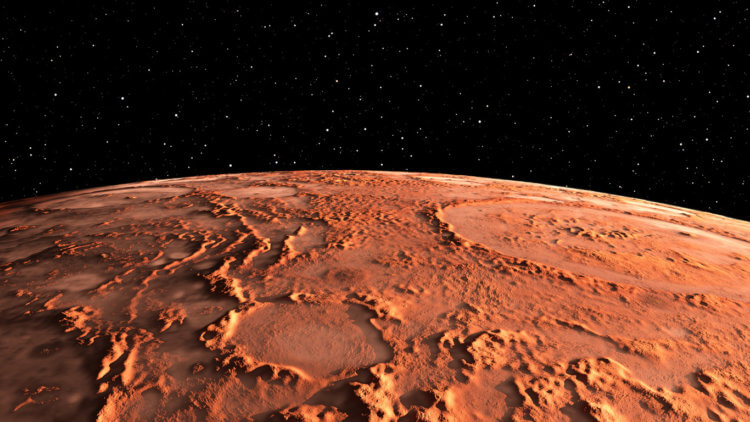 Вода на Марсе: открыта подземная система озер с жидкой водой. Возможно, на Марсе есть собственная микробная жизнь. Фото.