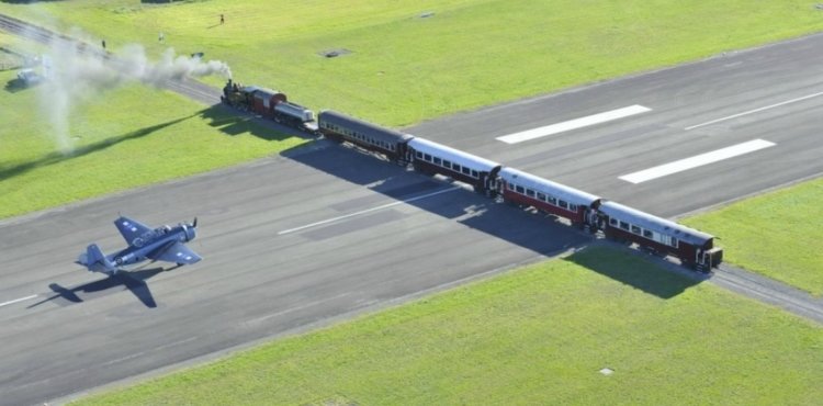 Аэропорт с железной дорогой. Необычный аэропорт в Новой Зеландии. Фото.