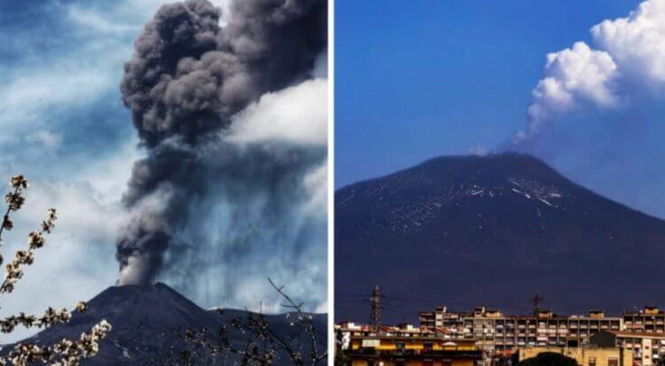 Извержения других вулканов. Извержение вулкана Этна 19 апреля 2020 года. Фото.