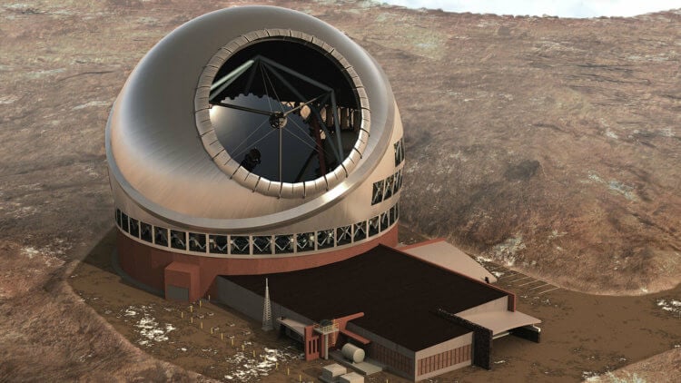 Тридцатиметровый Телескоп (Гавайи). Планируемая к постройке астрономическая обсерватория с 30-метровым сегментным зеркалом будет выглядеть так. Фото.